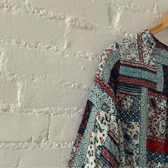 Mossimo Boho Patchwork Romper Hippie Festival Beach Cottage Fairy Size Small 90s - Picture 11 of 15